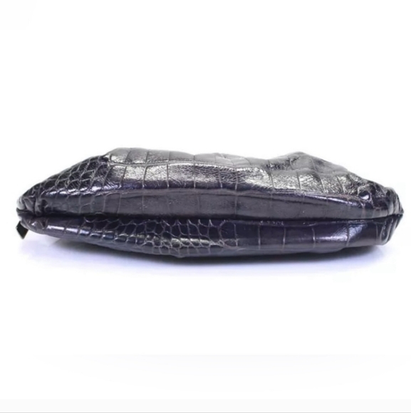 Furla eggplant Croc-Embossed Clutch - Picture 6 of 11